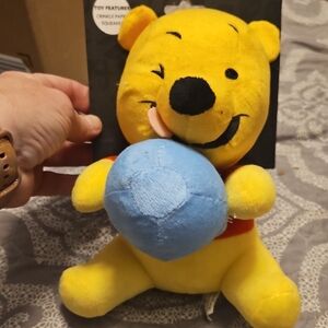 Disney Yellow Plush Dog Toy with Blue Ball